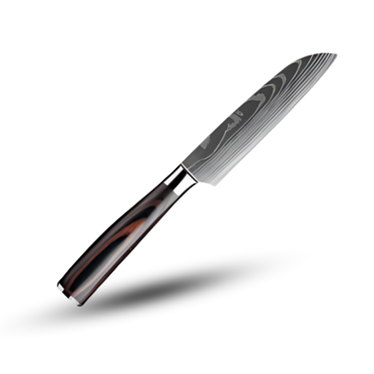Professional Damascus Steel Kitchen Knife Set with Laminated Wood Handles – 10-Piece Culinary Collection