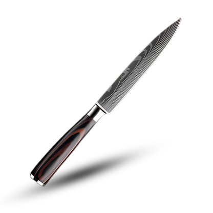 Professional Damascus Steel Kitchen Knife Set with Laminated Wood Handles – 10-Piece Culinary Collection