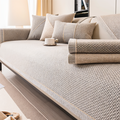 Furniture Throw for Couch & Sectional – Non-Slip Backing, Air-Permeable Weave, Multiple Sizes for 2-Seater & Corner Layouts