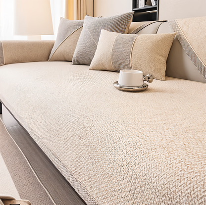 Furniture Throw for Couch & Sectional – Non-Slip Backing, Air-Permeable Weave, Multiple Sizes for 2-Seater & Corner Layouts