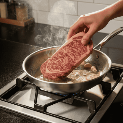 Titanium Skillet 10-12 Inch Uncoated Metal Cookware Compatible with Induction Gas Electric Ceramic Stovetops for Searing Sautéing Frying Pro