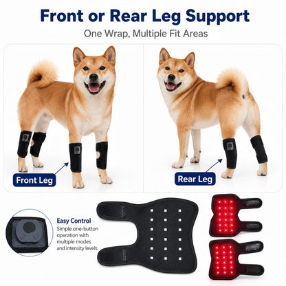 Ortekor Rechargeable Red Light Therapy Dog Knee Wrap for Senior Dogs - At-Home Leg Comfort Support for Post-Walk Stiffness & Mobility Care