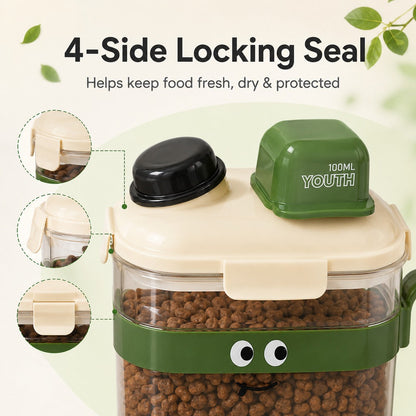 Ortekor Sealed Pet Food Storage Container with Scoop for Cats & Dogs - Easy, Mess-Free Daily Feeding