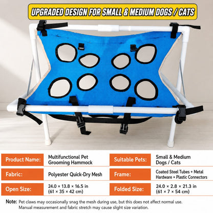 Ortekor Freestanding Foldable Pet Grooming Hammock Stand for Easier At-Home Nail Trimming – Dogs & Cats
