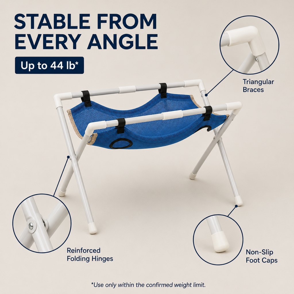 Ortekor Freestanding Foldable Pet Grooming Hammock Stand for Easier At-Home Nail Trimming – Dogs & Cats