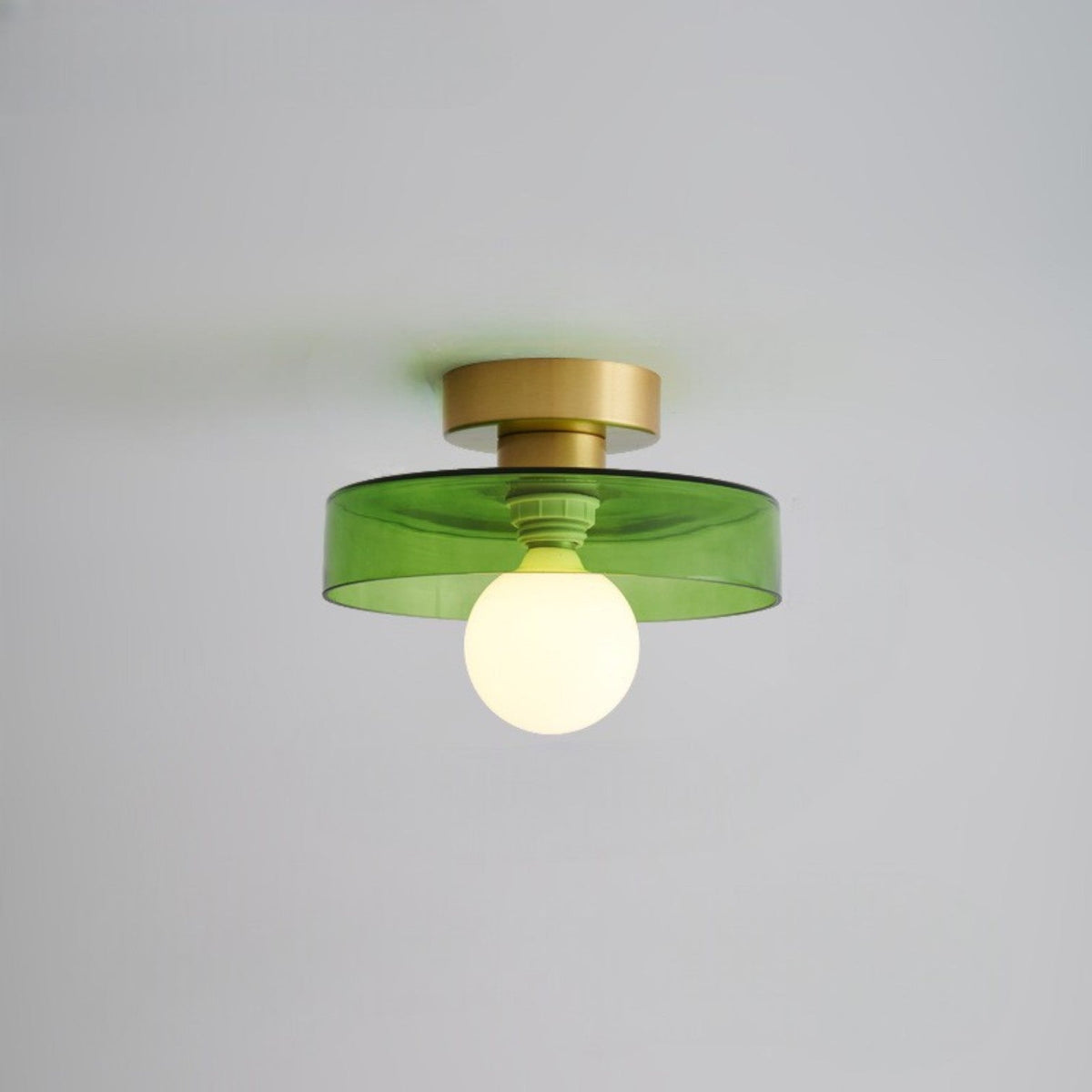 Geometric Glass Flush Mount Ceiling Light – Art Deco Style Fixture for Bedroom, Dining Room & Hallway – G9 LED Compatible – 9.5 in Diameter