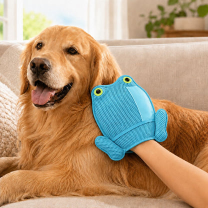 Ortekor Froggy Pet Hair Removal Grooming Mitt for Cats & Dogs - Gentle Daily Deshedding Glove for Sofas, Rugs, Clothes & Car Seats