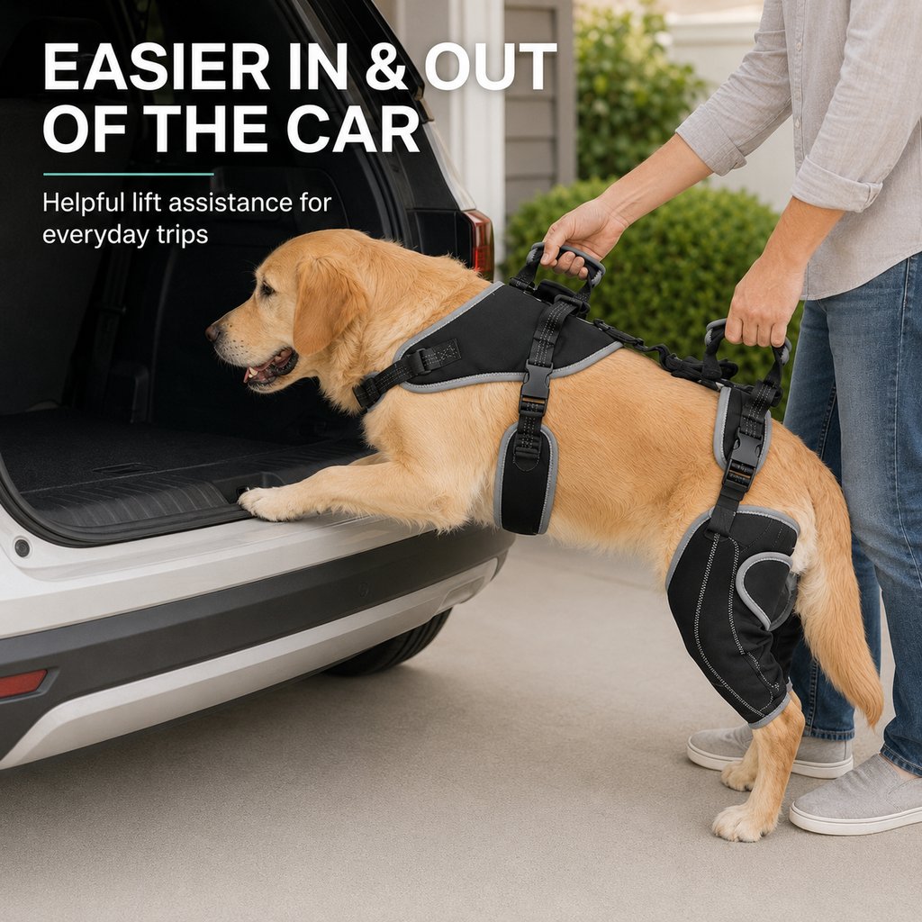Ortekor Full-Body Dog Lift Harness with Dual Rear-Leg Support - Easier Standing, Stairs & Car Entry