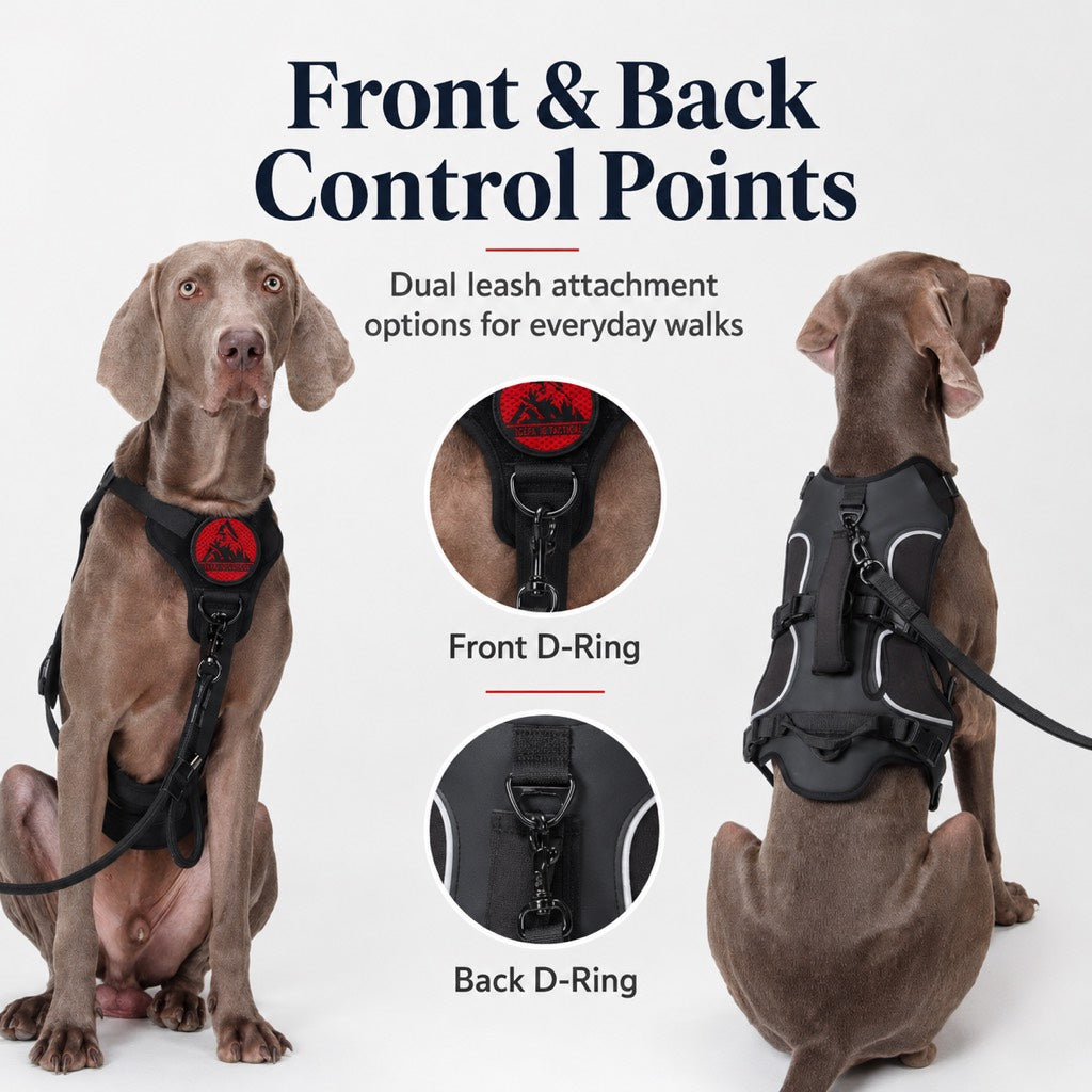 Ortekor AirTag-Compatible Escape-Resistant Dog Harness for Outdoor Walks - Secure Control for Dogs That Pull