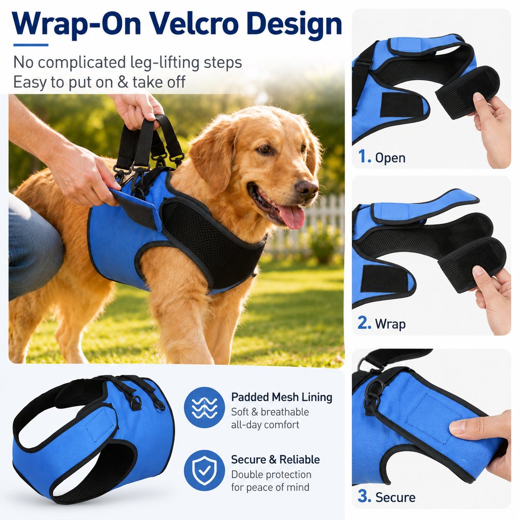 Ortekor Front Leg Support Harness for Senior Dogs – Mobility Lift Aid for Walking, Stairs & Car Rides