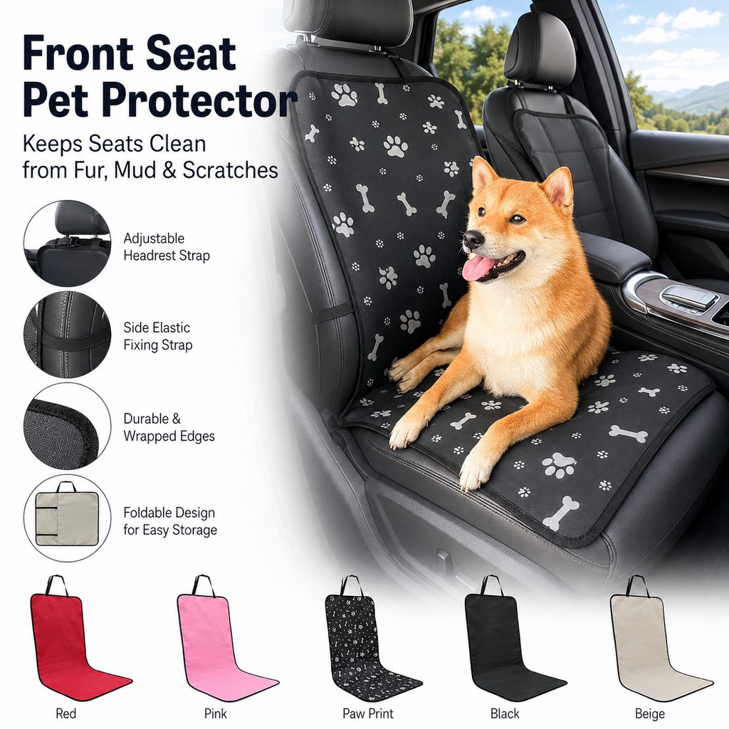 Ortekor Front Seat Pet Car Cover for Dogs - Waterproof Seat Protector for Mud, Fur & Scratches | Universal Fit for Cars, SUVs & Trucks