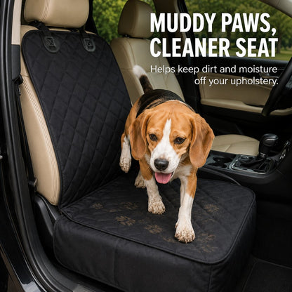 Ortekor Front Seat Pet Car Seat Cover with Seat Belt Tether - Passenger Seat Protector