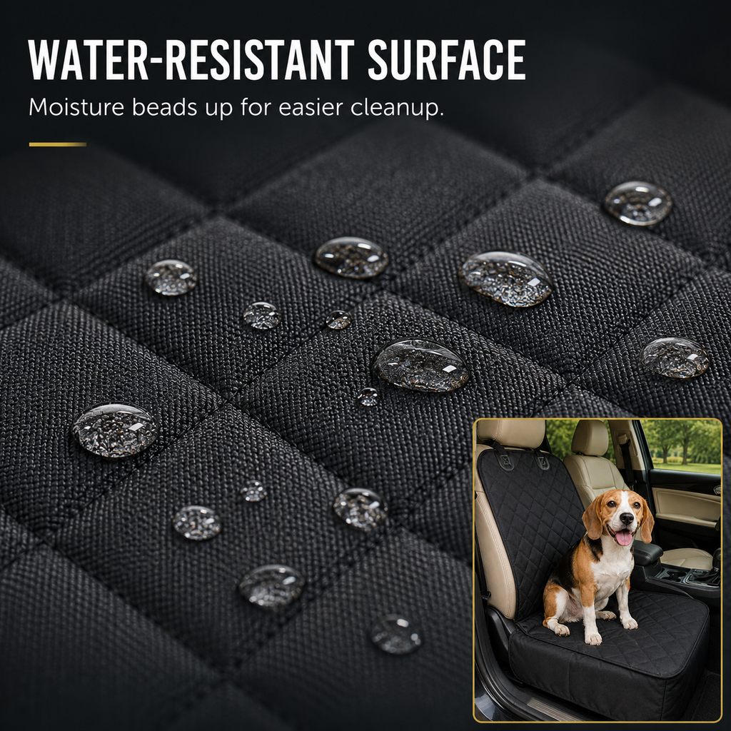 Ortekor Front Seat Pet Car Seat Cover with Seat Belt Tether - Passenger Seat Protector