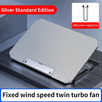 Dual-Fan Notebook Cooling Stand with Adjustable Height & USB Ports for 12-17 Inch Laptops