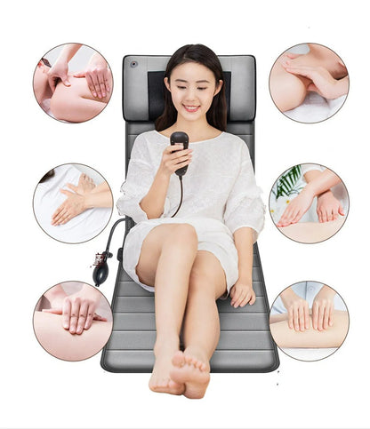 Electric Heated Massage Mat – Full Body Shiatsu Therapy Pad for Back, Neck & Shoulders with Adjustable Heat