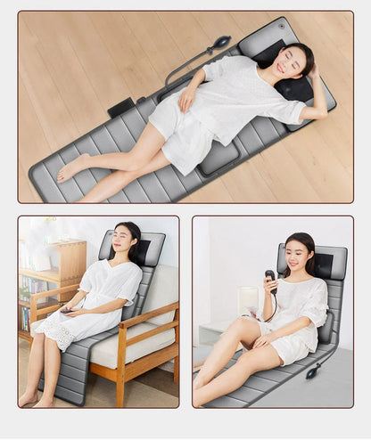 Electric Heated Massage Mat – Full Body Shiatsu Therapy Pad for Back, Neck & Shoulders with Adjustable Heat