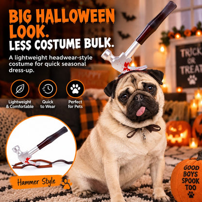 Ortekor Funny Halloween Pet Headwear for Dogs & Cats - Quick Tie-On Costume Prop for Parties, Photos & Trick-or-Treating