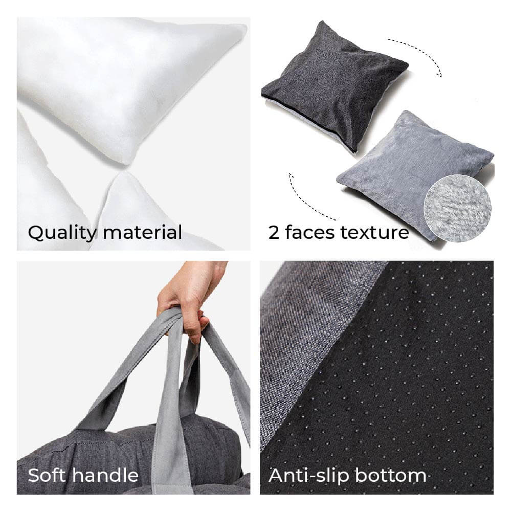 Portable Pet Carrier Booster Seat with Safety Harness and Washable Cover for Small Dogs