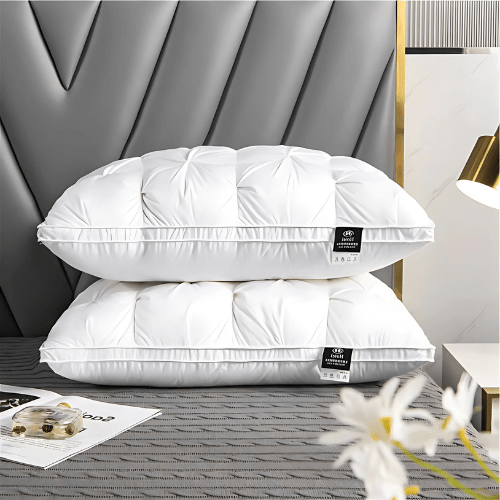 Premium Down Pillow for Deep Sleep – Neck Support, Breathable, Hypoallergenic for Side and Back Sleepers