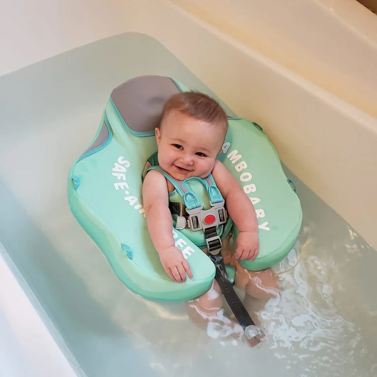 Inflatable Baby Float with Sun Canopy UPF 50+ for Pool Beach Water Play Safe Supportive Seat Ring for Infants Toddlers Ages 6-36 Months