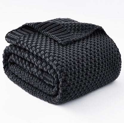 Confort douillet | Couverture lestée en tricot avec microfibre rafraîchissante | Douceur toutes saisons pour une détente ultime