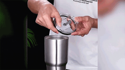 Ortekor Ortekor | Mug de voyage en acier inoxydable avec isolation double paroi et paille réutilisable | Parfait pour les boissons chaudes et froides