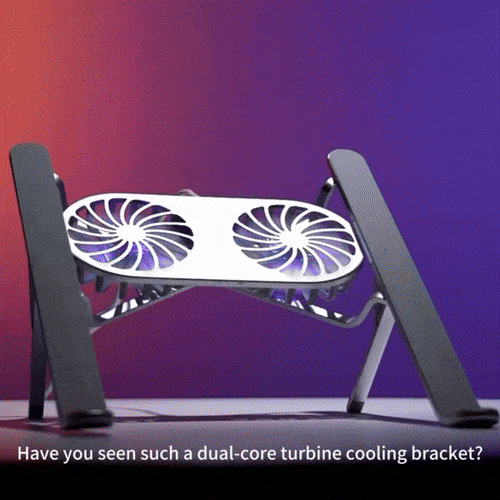 ProLift | Support pour ordinateur portable réglable pour bureau avec double ventilateur de refroidissement | Rehausseur ergonomique pour un confort et des performances accrus