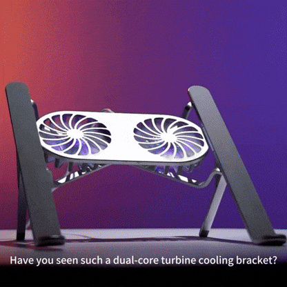 ProLift | Support pour ordinateur portable réglable pour bureau avec double ventilateur de refroidissement | Rehausseur ergonomique pour un confort et des performances accrus