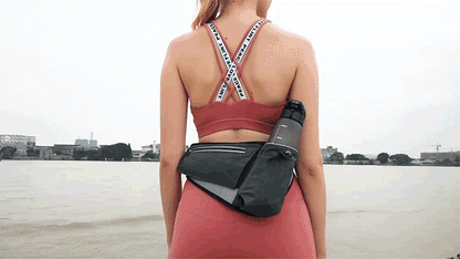 Sac banane de course avec porte-gourde, sac de taille imperméable pour la randonnée avec bandes réfléchissantes, sac banane pour le running
