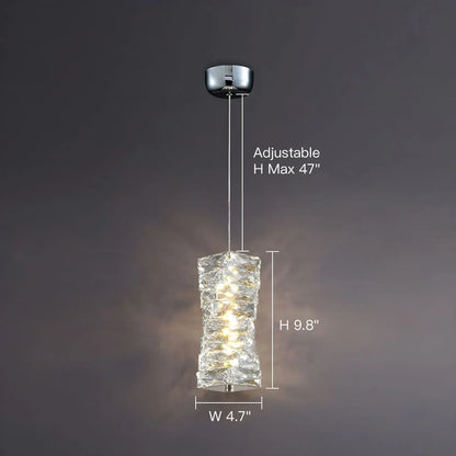 Layered Glass LED Hanging Light 10 in Vertical Drop Chrome Gold Kitchen Island Dining Room Ceiling Fixture Modern Stacked Crystal Pendant Ba