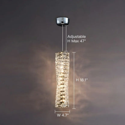 Layered Glass LED Hanging Light 10 in Vertical Drop Chrome Gold Kitchen Island Dining Room Ceiling Fixture Modern Stacked Crystal Pendant Ba