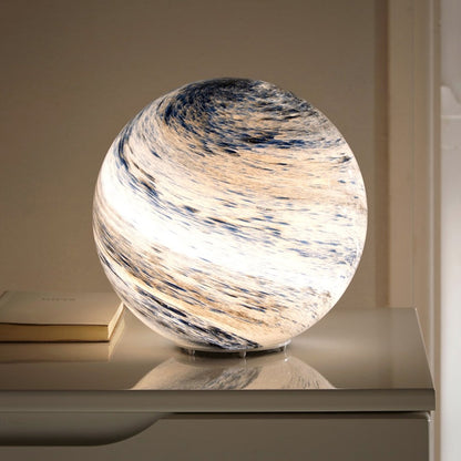 USB Moon Sphere Accent Light 6-Inch Glass Orb 16-Color LED Bedside Nightlight for Bedroom Desk Shelf Ambient Glow Decor Touch Control Rechar