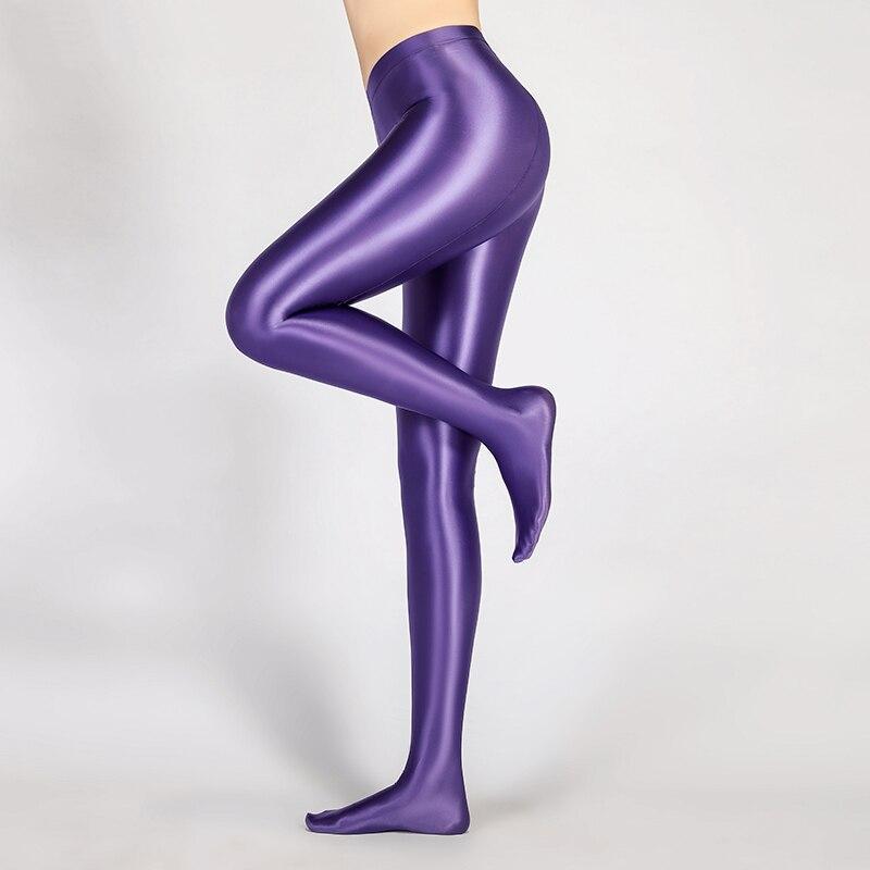 High-Waist Stretch Leggings – Opaque Wet-Look Finish, Figure-Sculpting Fit for Women