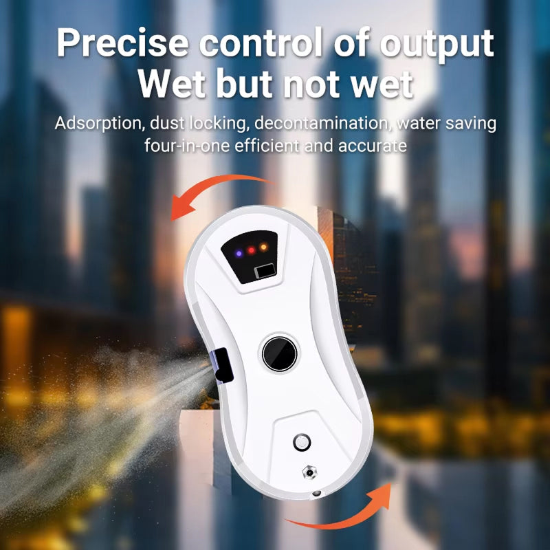 Automated Glass Cleaner Robot with AI Navigation & Spray System for Streak-Free Windows, Glass Doors, Mirrors