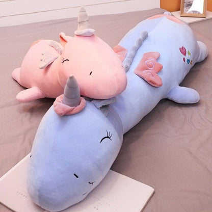 Glowing LED Unicorn Plush Toy for Kids Bedtime & Nursery Decor with Light-Up Rainbow Mane in Pink Blue White
