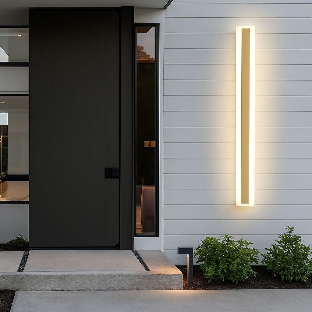 Linear Outdoor LED Wall Sconce Gold Finish Waterproof Dimmable IP65 Hardwired AC 85-265V Modern Exterior Lighting for Patio Garden Porch