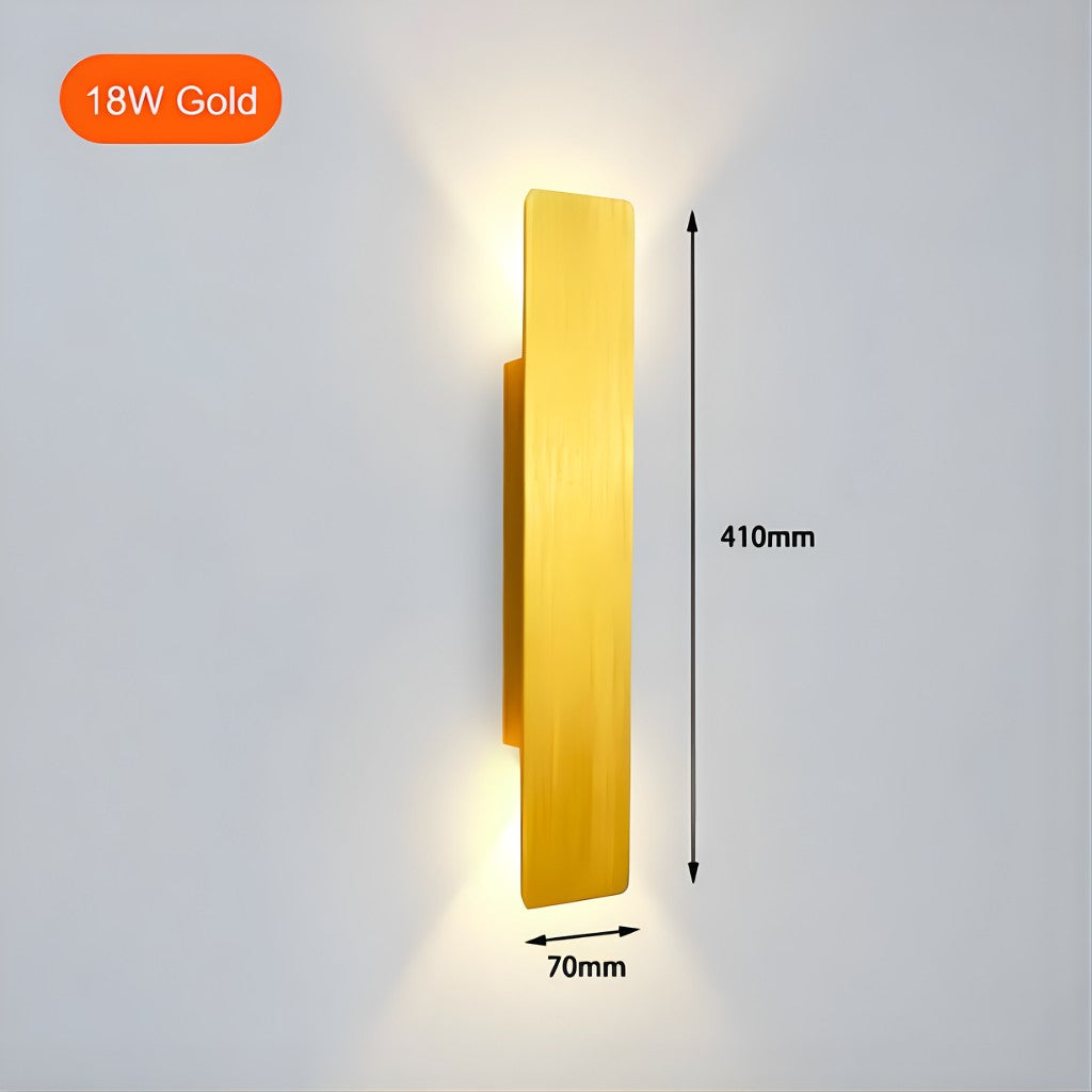 Weatherproof Aluminum Sconce with Dual-Beam LED Lighting for Patios, Entryways & Deck Walls — Gold Metal Exterior Fixture
