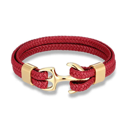 Bracelet en cuir élégant avec motif ancre marine pour un style unique