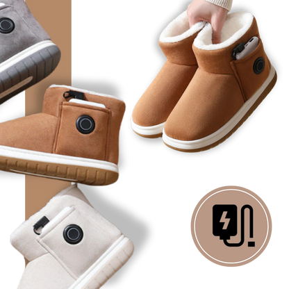 Rechargeable Heated Slippers with Graphene Technology for Winter Warmth | 3 Temperature Settings | Cozy Indoor Outdoor Shoes | Battery