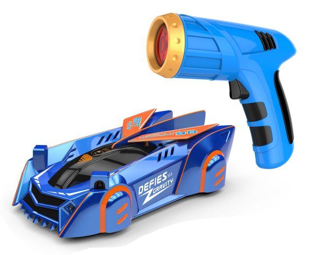 Voiture télécommandée monte-mur avec télécommande laser – Bolide cascadeur anti-gravité pour surfaces lisses, lumières LED, rotations à 360°, 3 ans et plus