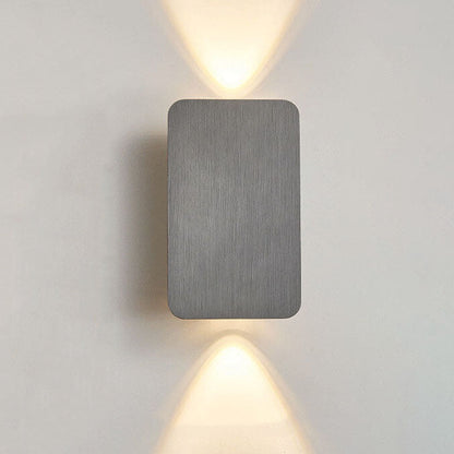 2-Light Aluminum Wall Sconce Modern Flat Rectangular LED Fixture for Bedroom, Hallway & Living Room | Hardwired Mount Lighting