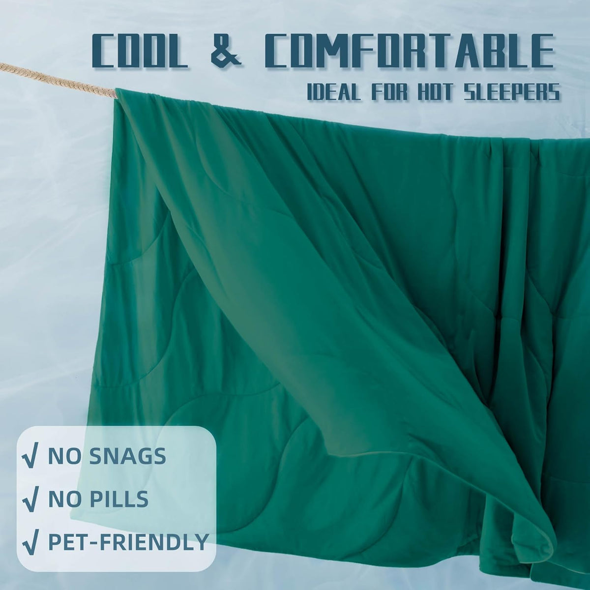 Ensemble de couette rafraîchissante | Couverture rafraîchissante légère avec taies d'oreiller rafraîchissantes | Tissu anti-humidité pour ceux qui ont chaud la nuit