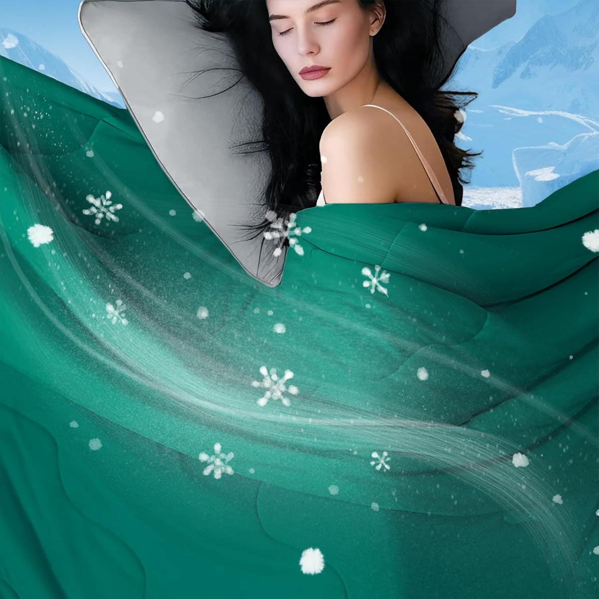 Ensemble de couette rafraîchissante | Couverture rafraîchissante légère avec taies d'oreiller rafraîchissantes | Tissu anti-humidité pour ceux qui ont chaud la nuit