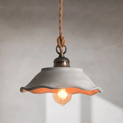 Concrete Pendant Light Fixture Gray Industrial Ceiling Lamp E26 Base Minimalist Hanging Shade for Kitchen Island Dining Room Living Room