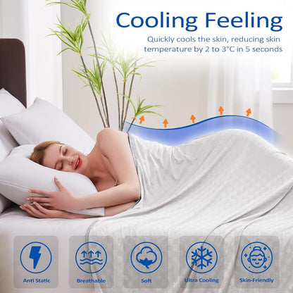 ChillEase | Couverture rafraîchissante pour dormeurs ayant chaud, dotée de la technologie Arc-Chill | Douce et respirante pour un confort tout au long de l'année