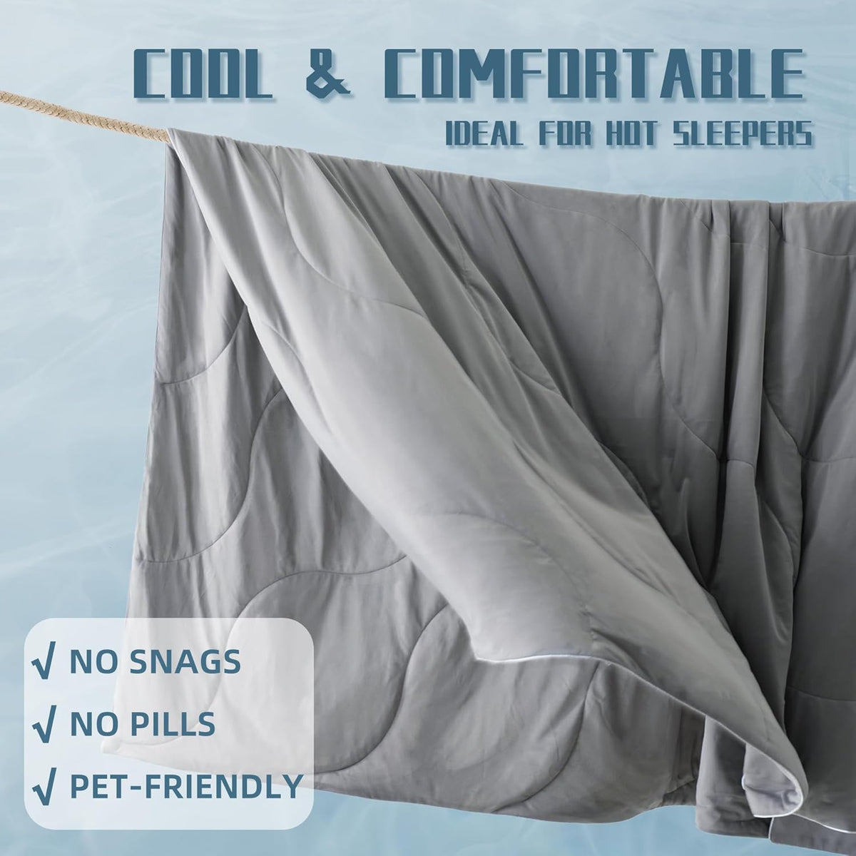 Ensemble de couette rafraîchissante | Couverture rafraîchissante légère avec taies d'oreiller rafraîchissantes | Tissu anti-humidité pour ceux qui ont chaud la nuit