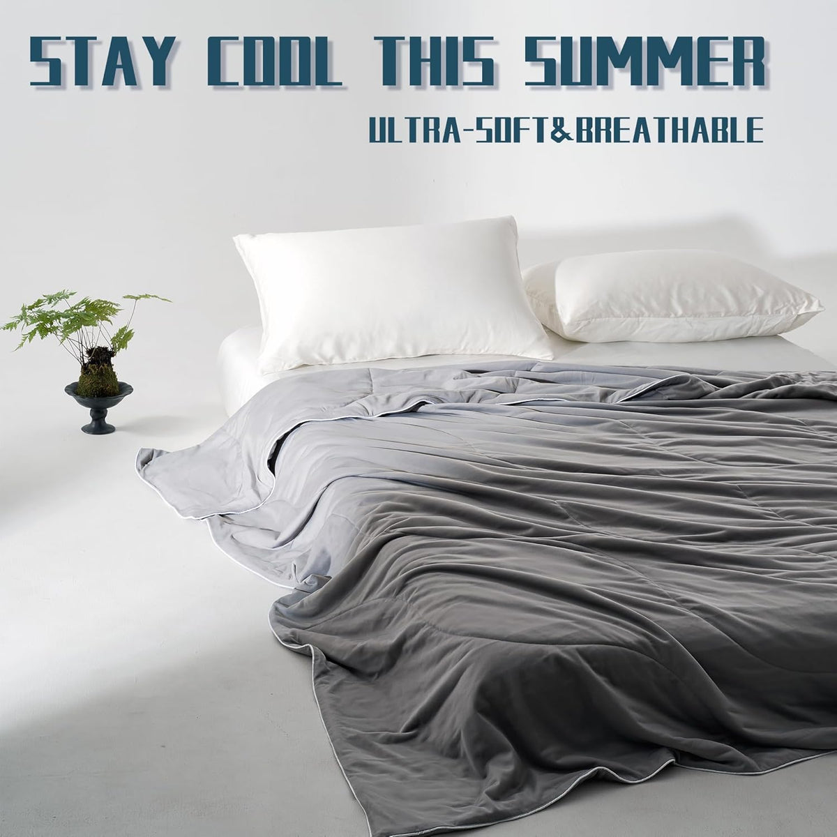 Ensemble de couette rafraîchissante | Couverture rafraîchissante légère avec taies d'oreiller rafraîchissantes | Tissu anti-humidité pour ceux qui ont chaud la nuit