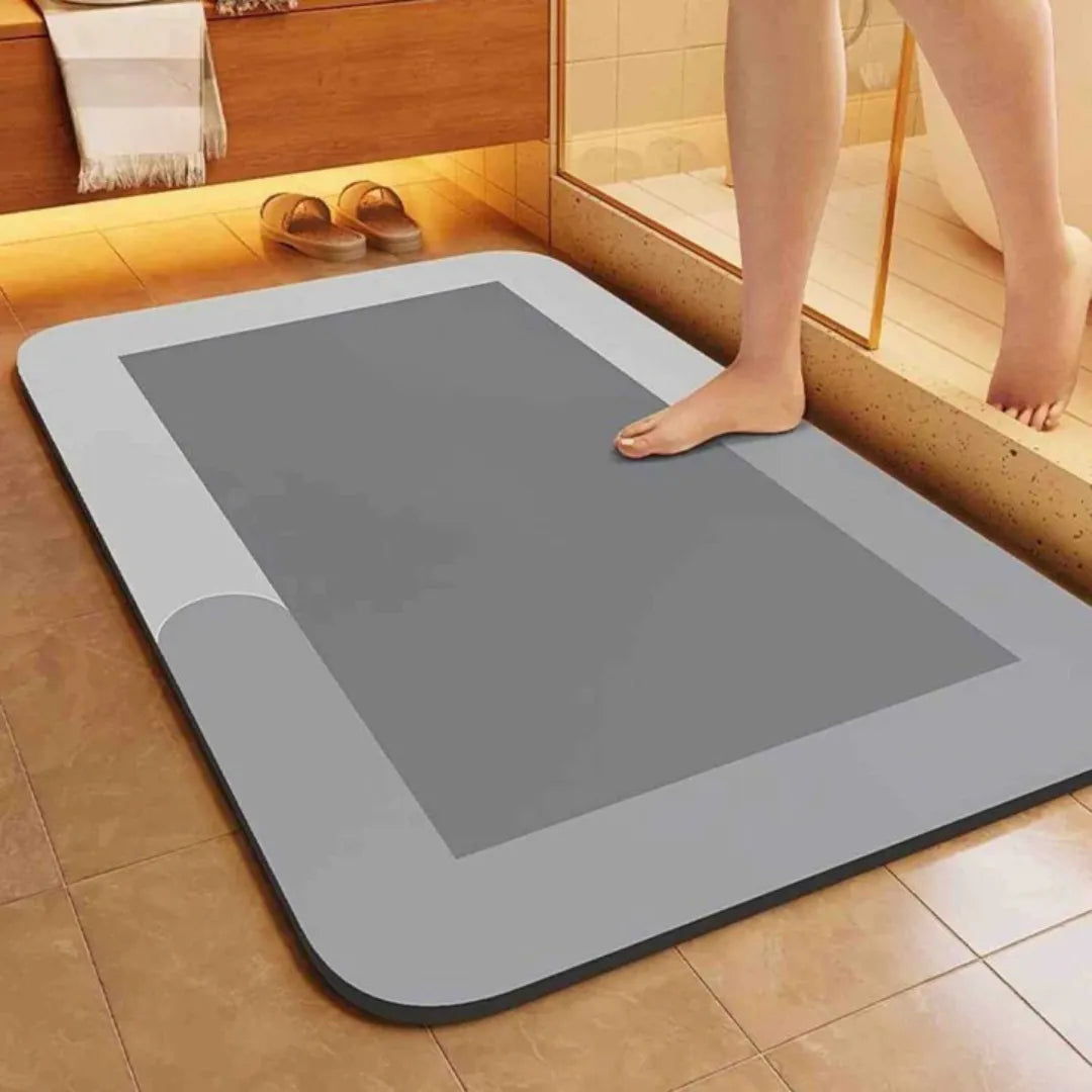 Quick-Dry Non-Slip Bath Mat with Moisture-Wicking Core for Bathroom, Shower & Toilet