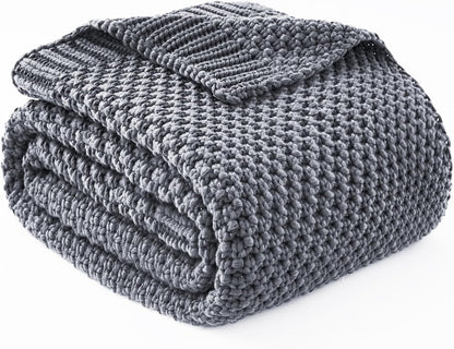 Confort douillet | Couverture lestée en tricot avec microfibre rafraîchissante | Douceur toutes saisons pour une détente ultime