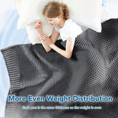 Confort douillet | Couverture lestée en tricot avec microfibre rafraîchissante | Douceur toutes saisons pour une détente ultime